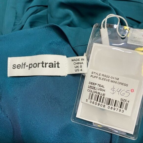 NWT Self-Portrait Puff Sleeve Mini Dress Women Size 4 - Picture 9 of 11